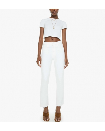 HUSTLER ANKLE FRAY White MOTHER DENIM - 1