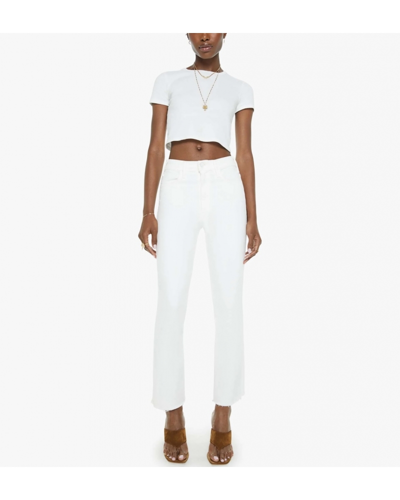 HUSTLER ANKLE FRAY White MOTHER DENIM - 1
