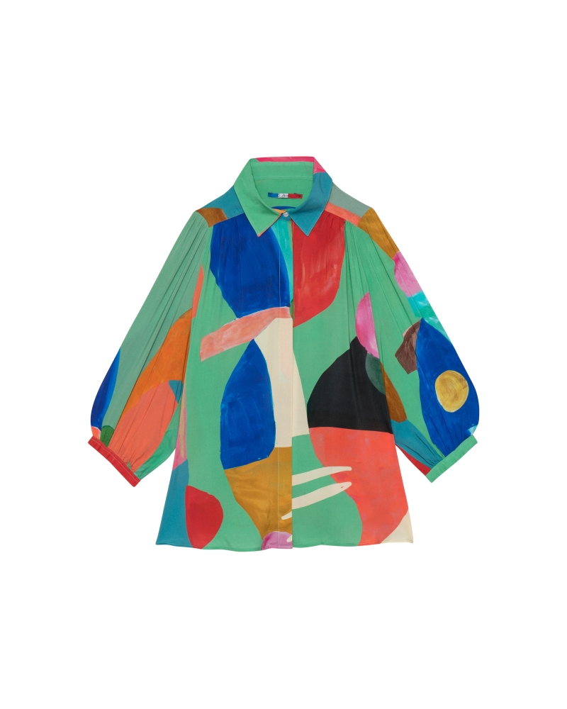 Blouse MOSAICA Verde G.KERO - 1