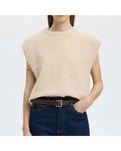 Pull ss manche Beige Selected - 2