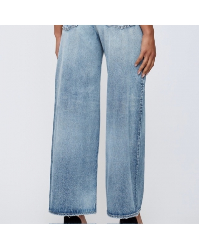 LEWES Super Wide Pants Blue Moussy - 3