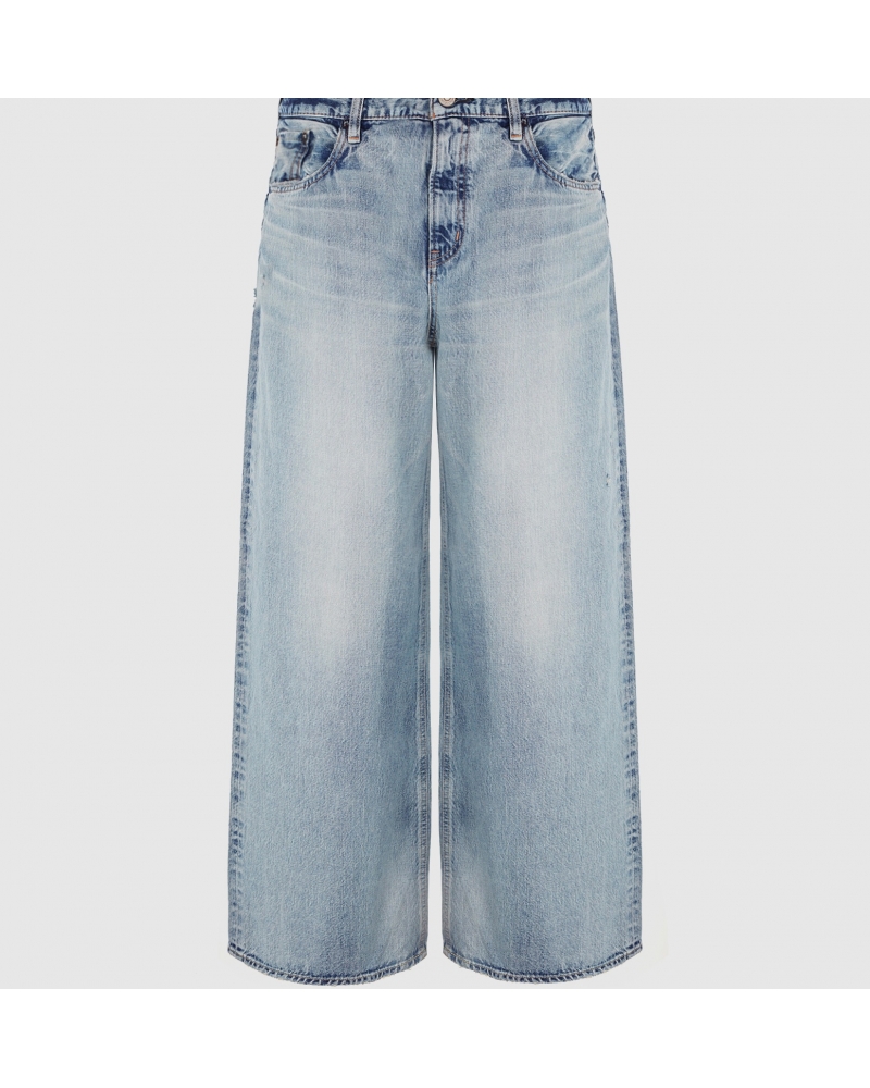 LEWES Super Wide Pants Blue Moussy - 1