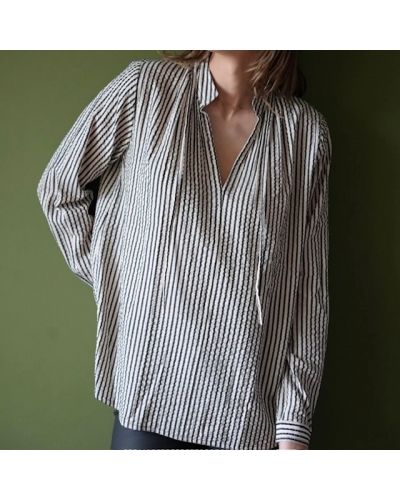 Blouse COSTA Rayures Grises Gratitude - 1