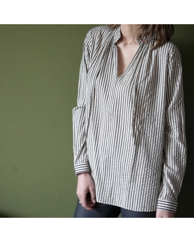 Blouse COSTA Rayures Grises Gratitude - 2