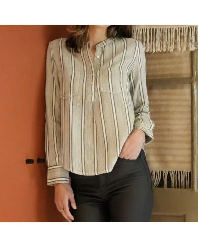 Blouse CAL Gris Ecru Kaki Gratitude - 1