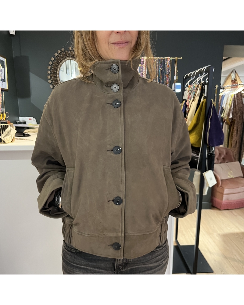 JACKET SUEDE Kaki Selected - 1