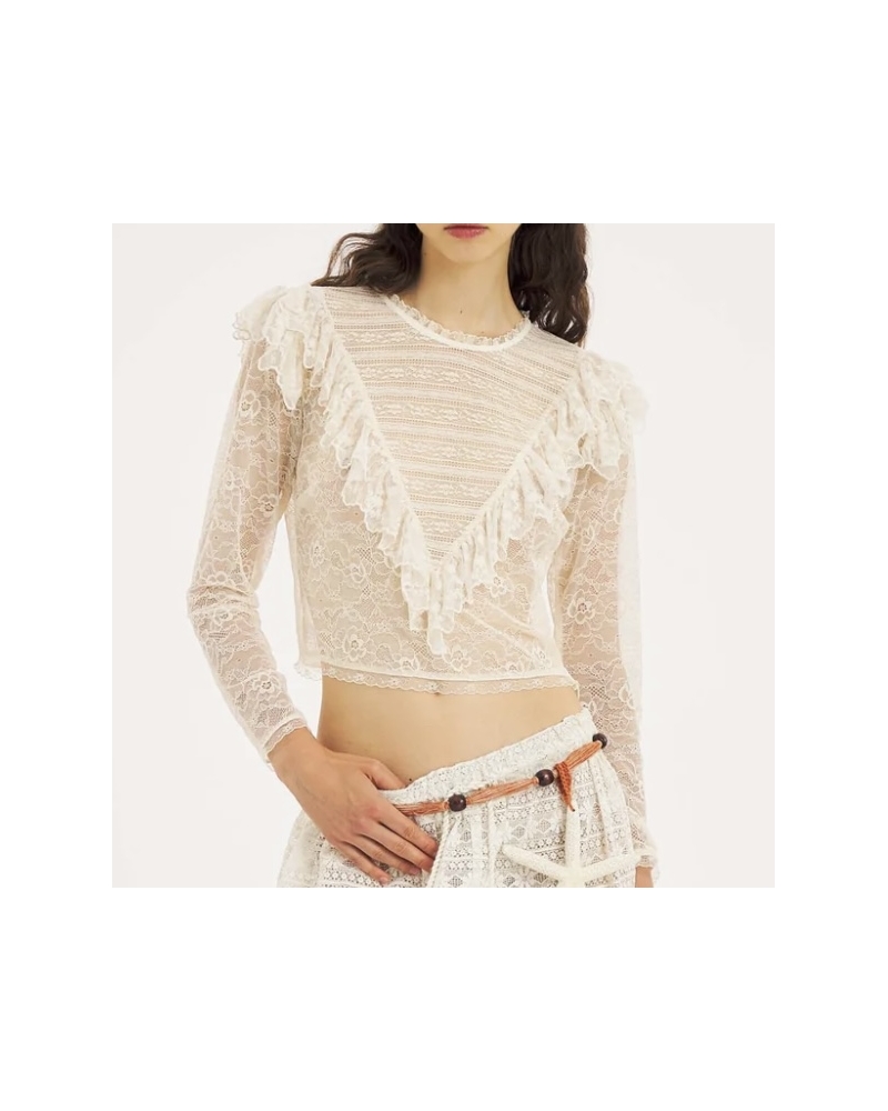 FLOWI CROP TEE Cream Antik Batik - 1