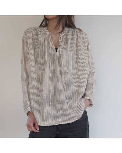 Blouse BALADE Brown Ecru Start with Gratitude - 1