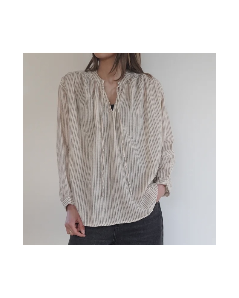 Blouse BALADE Brown Ecru Start with Gratitude - 1